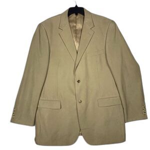 Andrew Fezza Blazer Mens Size 44L Faux Suede Tan Lined RN 51711